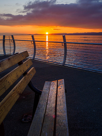 Sunset at the Ogden Point breakwater,  Victoria BC