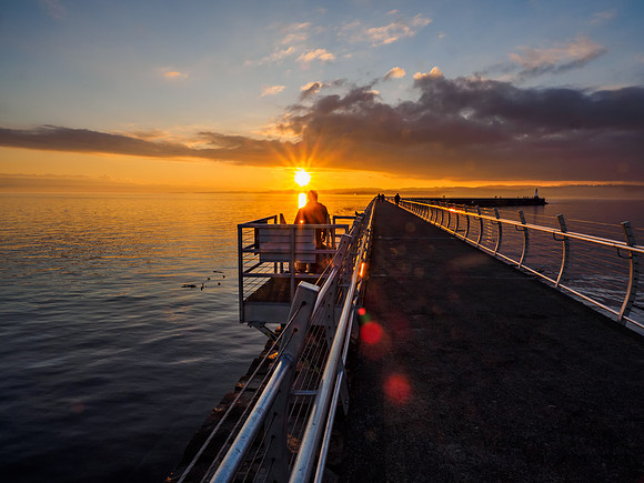 Sunset at the Ogden Point breakwater,  Victoria BC